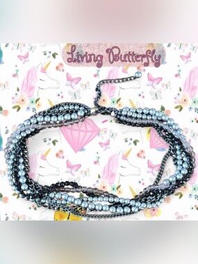 Silver Beaded Multi-Strand Necklace